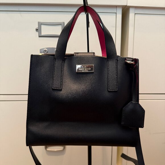 Kate Spade Handbags - Kate Spade 2-Way Black W/Pink Crossbody bag